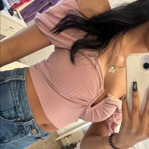 Elegant Pink Off-Shoulder Top